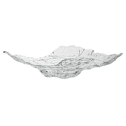 Restaurantware Vetri 18.1 x 13.6 x 3.7 Inch Glass Serving Dish 1 Durable Unique Serving Dish - Seashell Design Dishwashable Clear Glass Dinnerware For Hot & Cold Foods