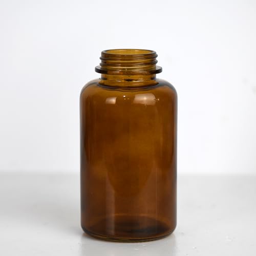 Amber Glass Foam Soap Dispenser with Black Pump - 15 oz