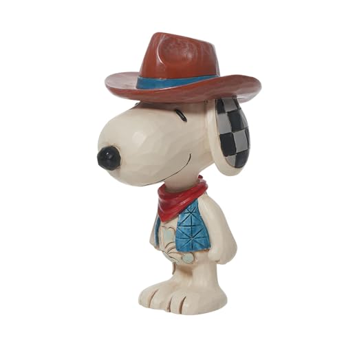 Enesco Peanuts by Jim Shore Snoopy Cowboy Miniature Figurine, 3.44 Inch, Multicolor