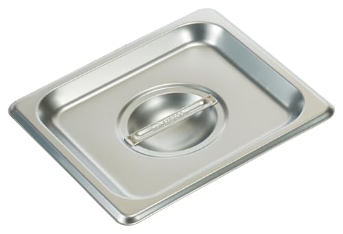 Winco Medium Stainless Steel Solid Cover for Commercial Kitchen Prep