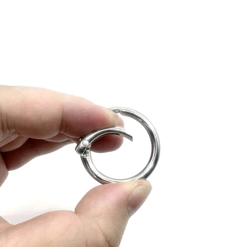 20 Pack 0.75 Inch Keychain Clips£¬Round Small Carabiner Clip for Key, Metal Keyring Hook Buckle Clip (Silver)