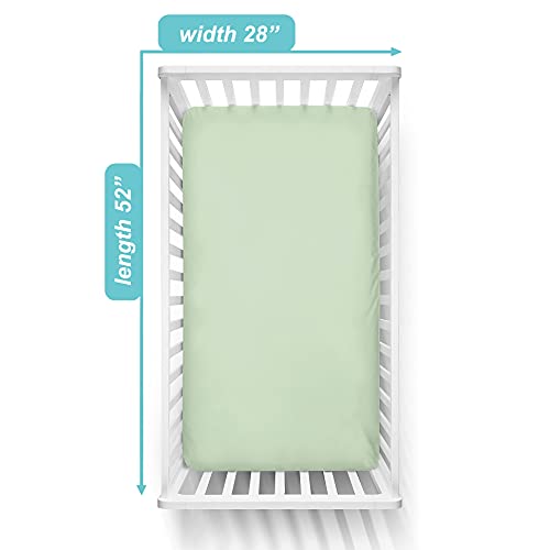 TL Care 100% Cotton Jersey Fitted Crib Sheet, 28" x 52", Celery