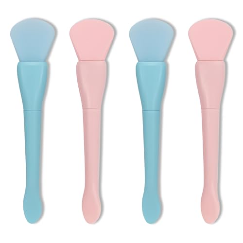 Jaasuee 4PCS Dual-Ended Silicone Face Mask Applicator Set with Spatula