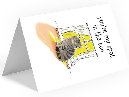 You're My Spot in the Sun Cat Lover Card - Perfect for Anniversaries & Valentine's Day