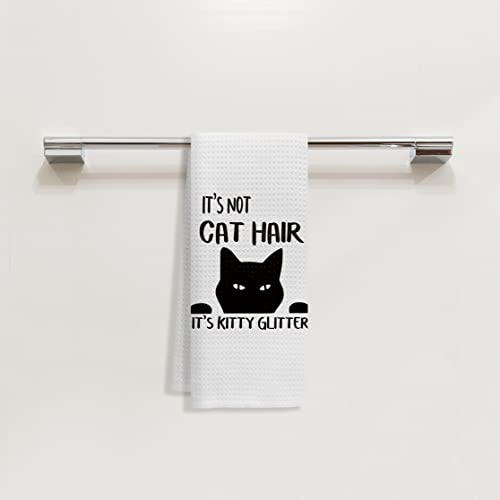 Voatok It's Not Cat Hair Kitty Glitter Hand Towels - Funny Black Cat Decor - Variation: Cat2