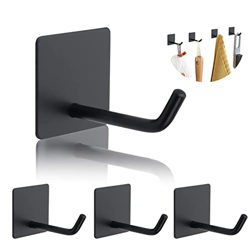 Heavy Duty Adhesive Hooks - Long Stainless Steel Towel Holder