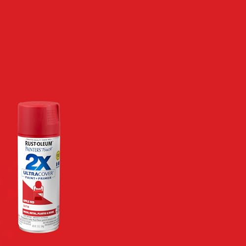 Rust-Oleum Painter's Touch 2X Ultra Cover Spray Paint, Satin Apple Red - 12 oz (Pack of 4)