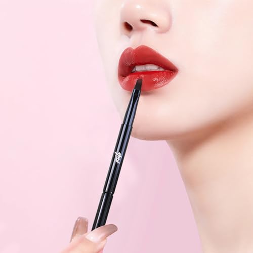 ACOSBRUOP Retractable Lip Brush with Cap Black Travel Lipstick Applicator