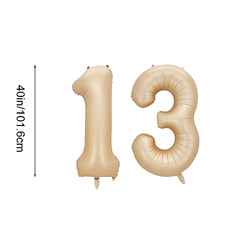 40 Inch Caramel Number 13 Foil Balloon for Birthday & Party