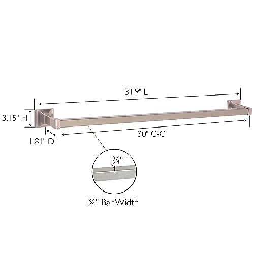 Design House Millbridge 30-Inch Towel Bar, Satin Nickel (Pack of 3)