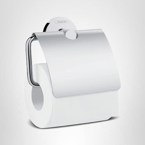 hansgrohe Toilet Paper Holder with Cover 5-inch Toilet Paper Holder in Chrome, 41723000