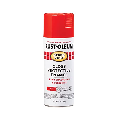 Rust-Oleum Stops Rust Spray Paint, 12 oz Gloss Cherry - Durable Protection