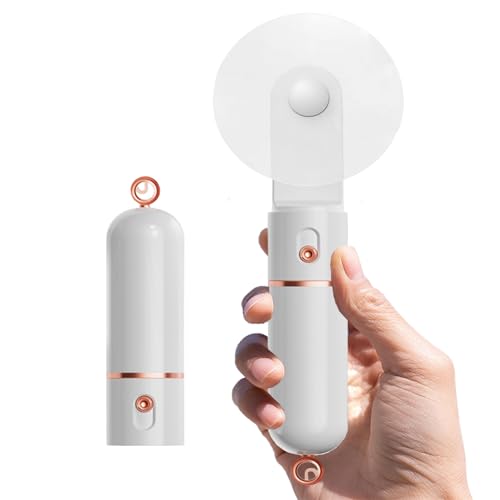 AOCOOLFAN White Portable Handheld Fan - USB Rechargeable, 3 Speed, Travel Essential