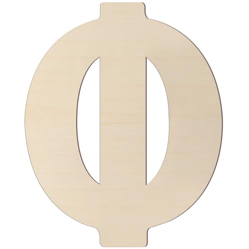 12-Inch Wooden Greek Letter Φ Phi | Unfinished Craft Decor