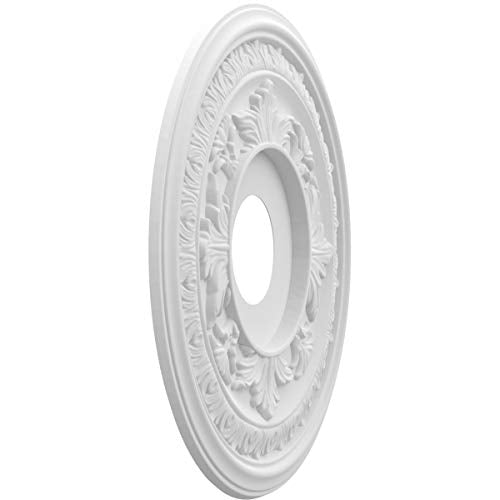 Ekena Millwork 16-Inch Unfinished PVC Ceiling Medallion - Fits Canopies Up to 6 1/2"