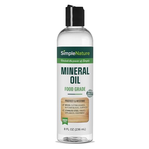 SimpleNature Food Grade Mineral Oil for Wood, Butcher Block & Stainless Steel - 8 oz