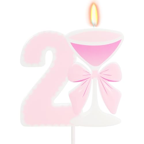 Pink Goblet Number 21 Candle - 21st Birthday Decoration