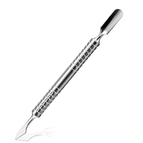 Dual Head Stainless Steel Nail Cuticle Pusher and Scraper Tool