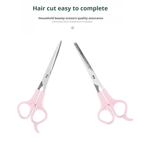 TIKMNO Pink Stainless Steel Hair Cutting Shears Set 6.7 Inch with Thinning Scissor and Comb