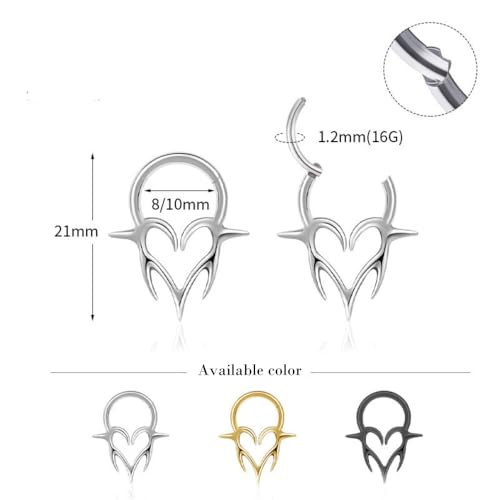 MissNity 16G Surgical Steel Hinged Septum Ring with Cubic Zirconia