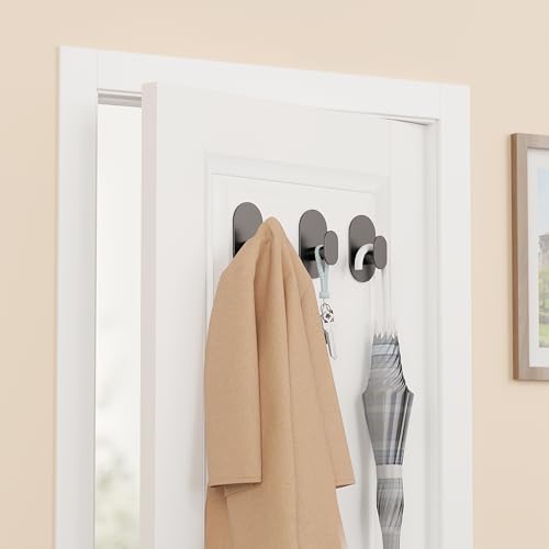 Aikzik Heavy Duty Adhesive Hooks - 26lb Stainless Steel Wall Hooks (2-Pack)