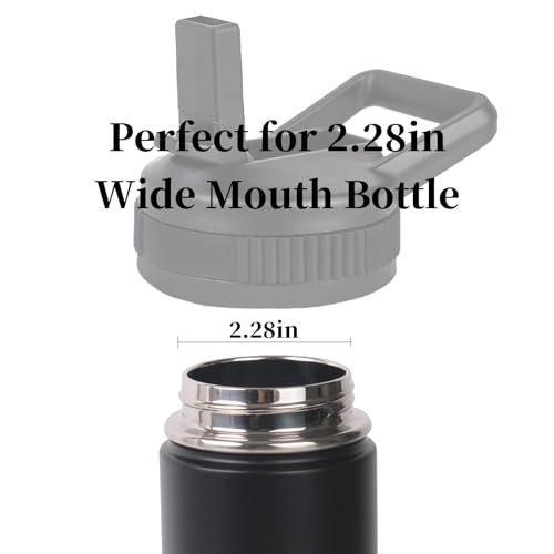 2Pack Straw Lid Compatible with thermoflask 16oz 18oz 24oz 32oz 40oz 64oz Water Bottle, Leak Proof lid Fits for Thermoflask Wide Mouth Bottle, BPA Free