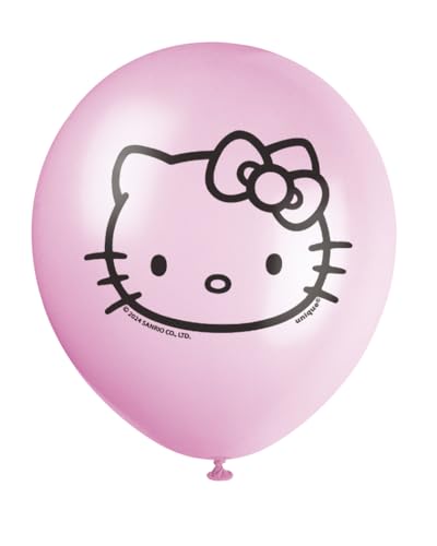 Hello Kitty Latex Balloons - 12 Inch Birthday Party Decorations, 8 Count