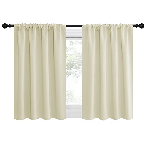 NICETOWN Short Blackout Curtains for Small Windows – Set of 2, 42x36 in, Beige
