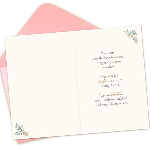 Granddaughter Birthday Card from Grandma & Grandpa - Floral Butterfly Design, 8x5.3 Inches with Envelope & Seal, Heartfelt Gift