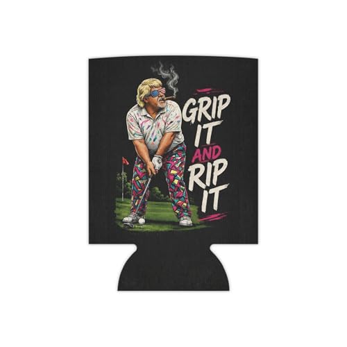 Funny Grip It and Rip It Golf Can Cooler Sleeve - Neoprene Drink Holder for 12oz Cans & Bottles