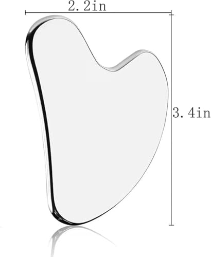 Stainless Steel Gua Sha Facial Tool 2-Pack for Face, Jawline & Lymphatic Drainage