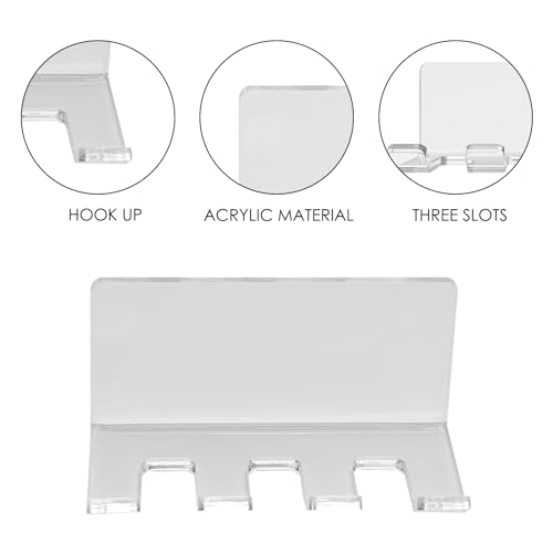LUEXBOX Acrylic 3-Slot Wall-Mounted Toothbrush Holder - Clear