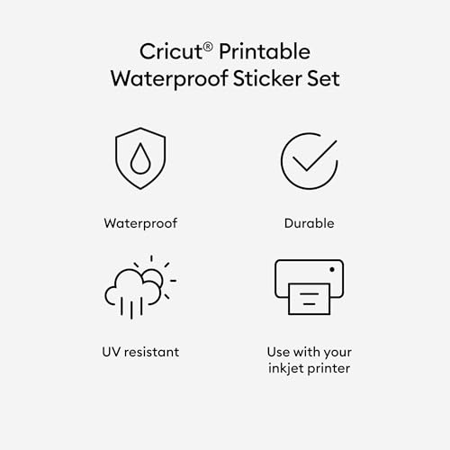 Cricut Printable Waterproof Sticker Set - Transparent, 6 Sheets