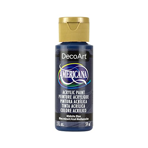 DecoArt Americana Acrylic Paint Midnight Blue 2 Fl Oz - Non-Toxic Craft Paint
