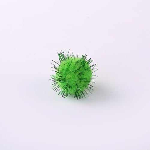 200 Glitter Tinsel Pom Poms - 10mm Sparkle Balls for Christmas Decor
