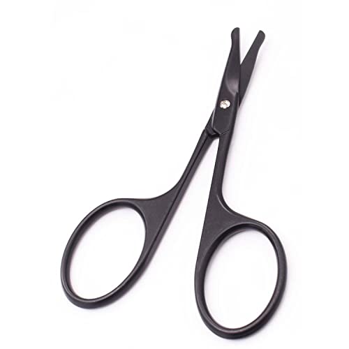 Yutoner Safety Round Tip Grooming Scissors 3.7" Black Stainless Steel