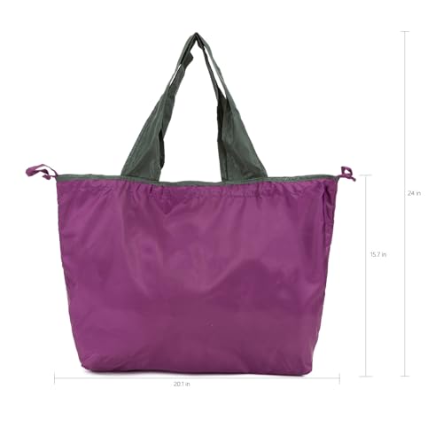 Large Capacity Reusable Grocery Tote Bag with Drawstring Top