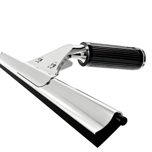 MRDARENSU 14'' Stainless Steel Shower Squeegee - Black & Silver