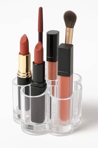 Acrylic Makeup Organizer - 12 Slot Cosmetic Brush & Lipstick Holder Stand