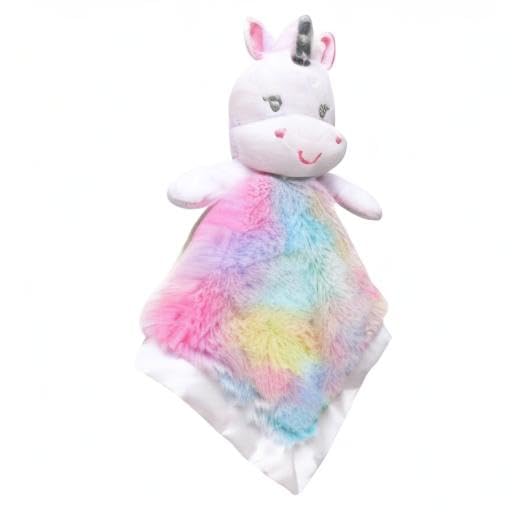Baby Starters Unicorn 14-inch Plush Security Blanket & Snuggle Buddy - Rainbow