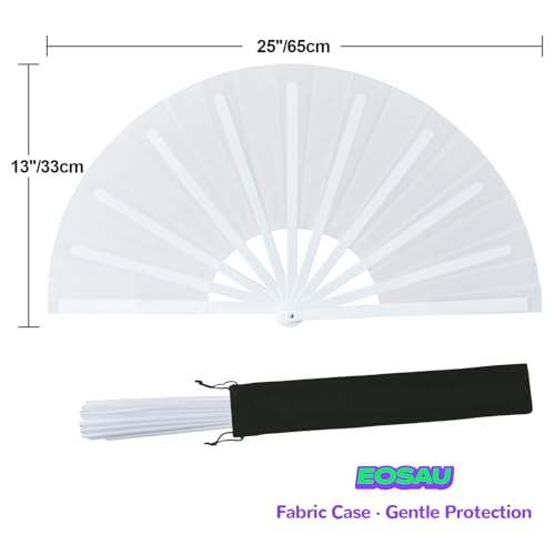 Large Handmade Rave Hand Fan - Foldable, Durable & Clacking
