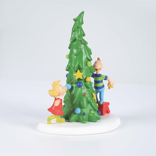 Department 56 Dr. Seuss Grinch Village Accessories Whoville Christmas Tree Figurine, 4 Inch, Multicolor