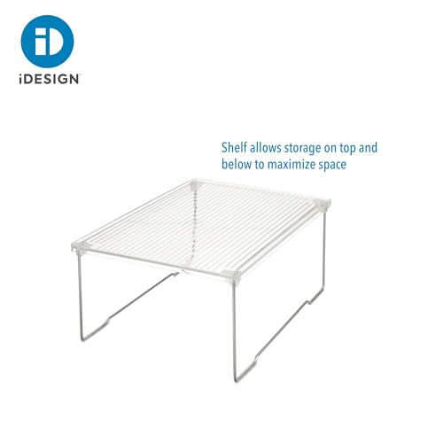 iDesign Stackable Bathroom Shelf Riser - 16-Inch Clear Countertop Organizer