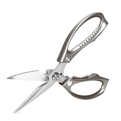 Honsen Silver All-Purpose Kitchen Scissors - Ultra Sharp Heavy Duty Food Shears