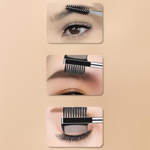 3-Piece Eyebrow Brush and Eyelash Spoolie Makeup Tool Set