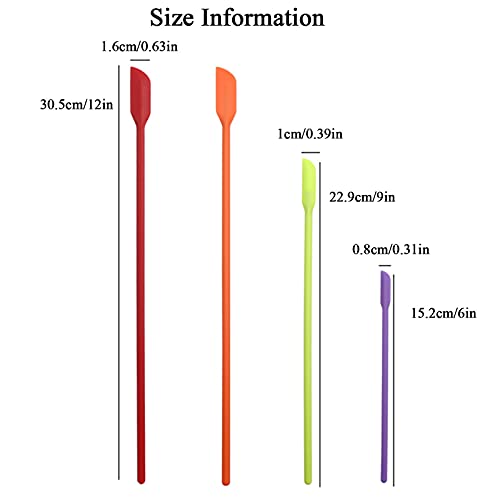 HAGBOU 4 PCS Silicone Makeup Spatula Set - 3 Sizes for Cosmetics & Kitchen