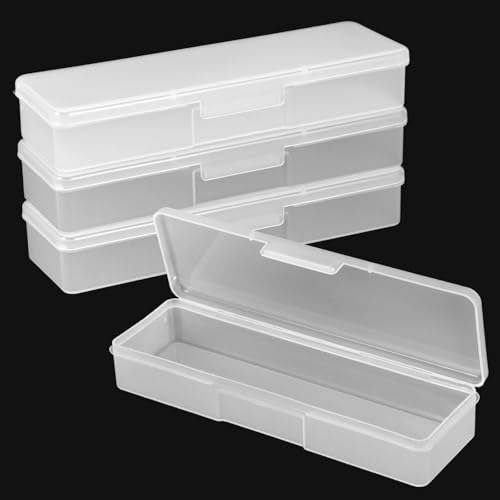 4-Piece Clear Plastic Nail Tool Storage Box Set - Durable Manicure Organizer