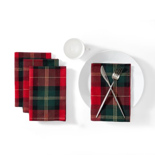 Christmas Dancer Plaid Tablecloth 60 x 120 Inches Red Green Gold Holiday Decor
