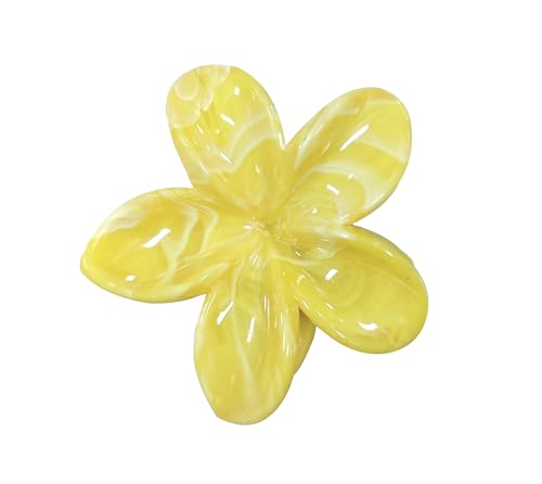 Creamy Yellow Hawaiian Flower Hair Claw Clip for Thick Hair