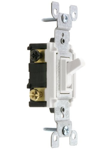 Leviton 15 Amp Toggle Framed 3-Way AC Quiet Switch - White